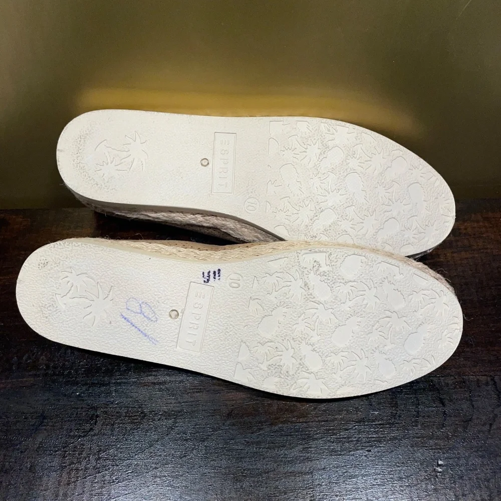 NEW Women's Espirit‎ Nadine Espadrille Brown Canvas Shoes Sz 10 M
